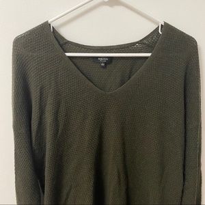 ARITZIA BABATON LINEN/WOOL KNIT GREEN ERIN SWEATER